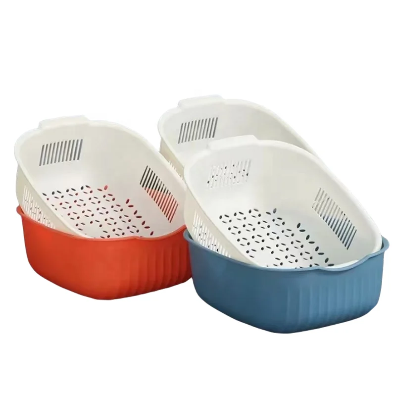 Multifunctional  household square Picnic Drain Basket Multifunctional Kitchen Sink  Washbasin Amoy Basket