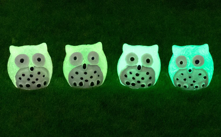 miniature luminous terrarium figurine lucky owl resin small animals sculpture statue growing in the dark fairy garden decoration