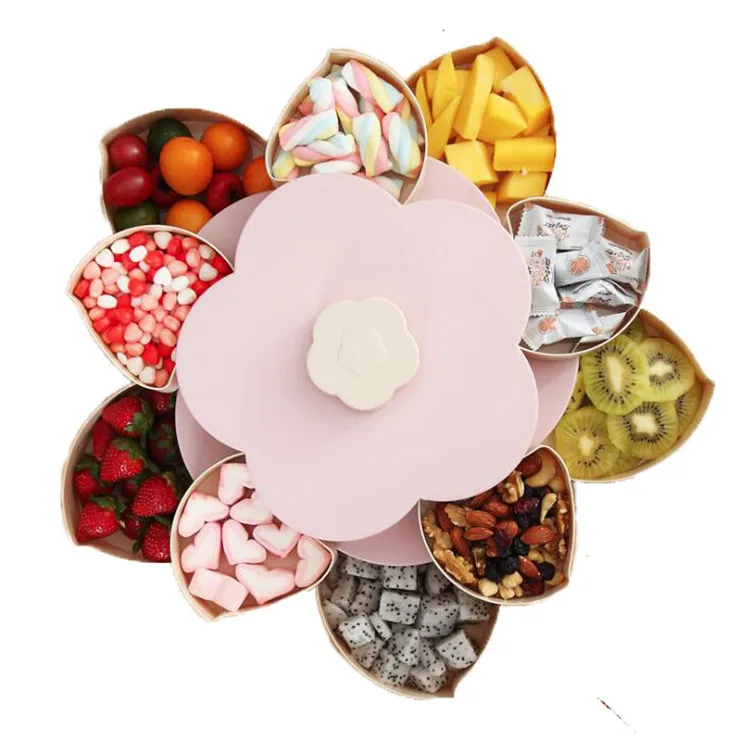 European creative double rotating candy box fruit bowl