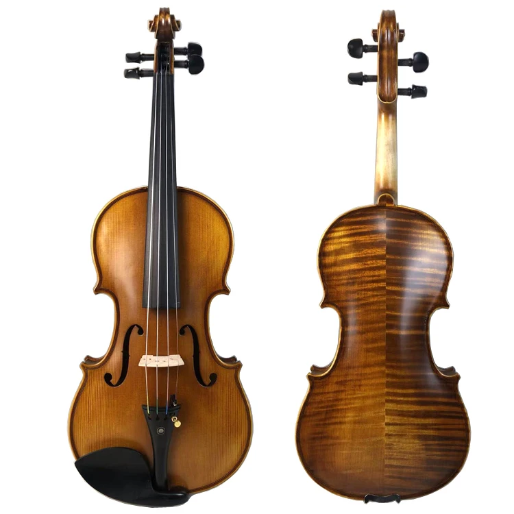 Wholesale price hot sale high quality music instruments made in china Matte antique flame maple violins 4/4-1/8