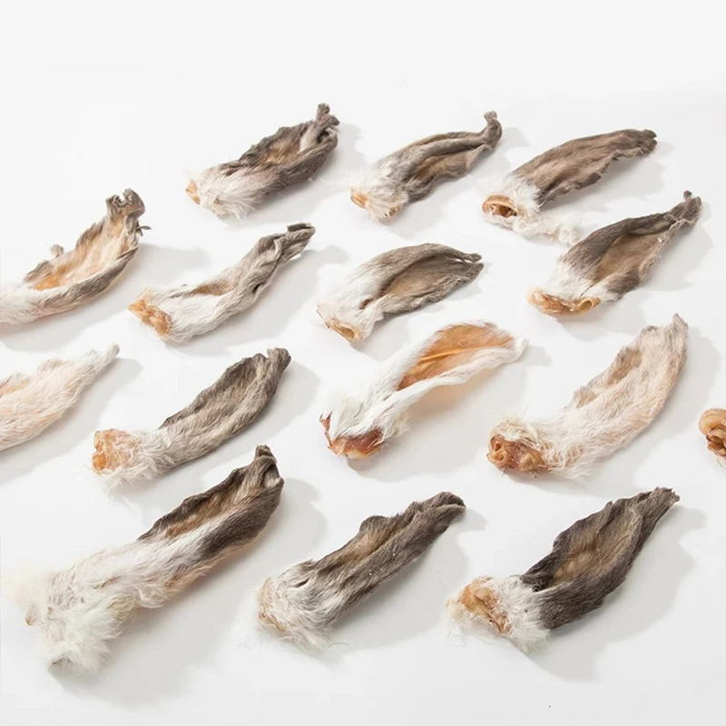 Dog fighting with air dried rabbit ears Treat pet molar stick Puppy teeth clean bite resistance 50g dog snack food