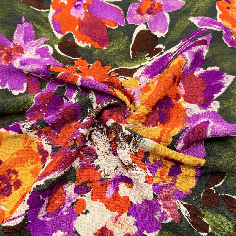 Wedtex Fabric Factory Popular Design Custom Printed Floral Dot Jacquard Silk Pure Chiffon Fabric for Dress and Hijab