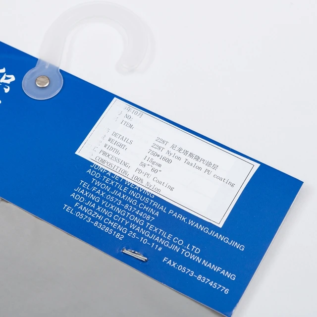 
The best-seller waterproof plain crease fabric 228T Nylon Taslon PU coating for garment 