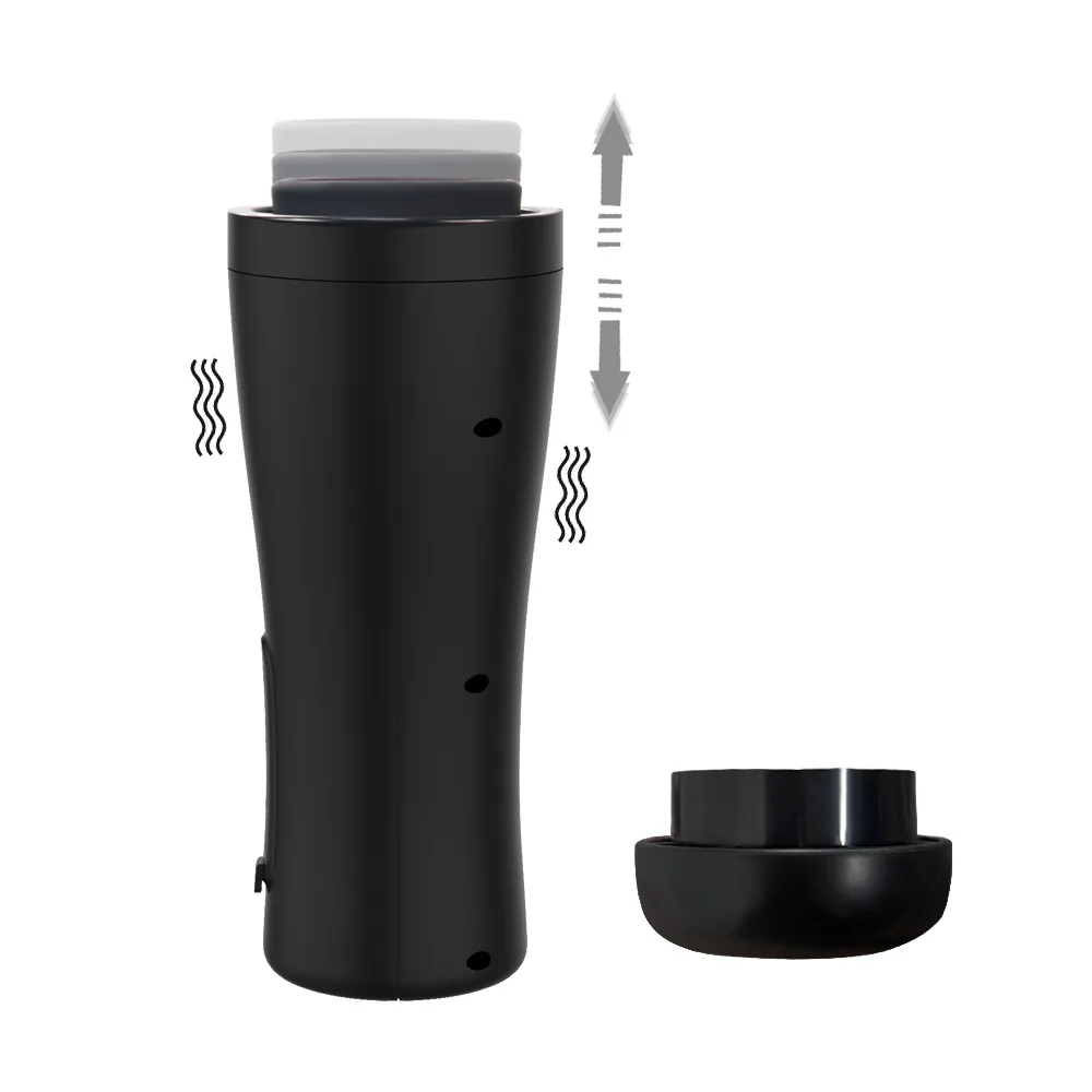 Black Knight Retractable Airplane Cup Male Masturbation Penis Exercise Trainer