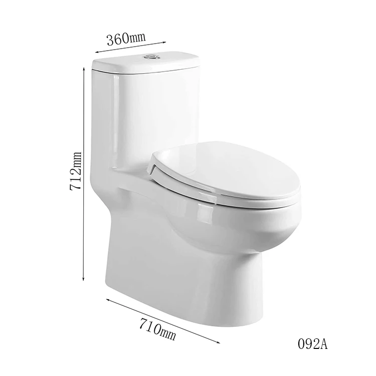 SAMIYAH Wc Single Flush Sitting Water Closet Floor Mounted Siphonic Water Ceramic Toilet Bowl With Soft Closing Seat Cover