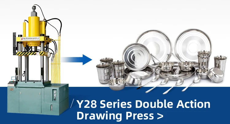 Yongheng Hydraulic Y28 400Ton PLC Control 4 Column Hydraulic Press Automatic Deep Drawing Hydraulic Press For Dome