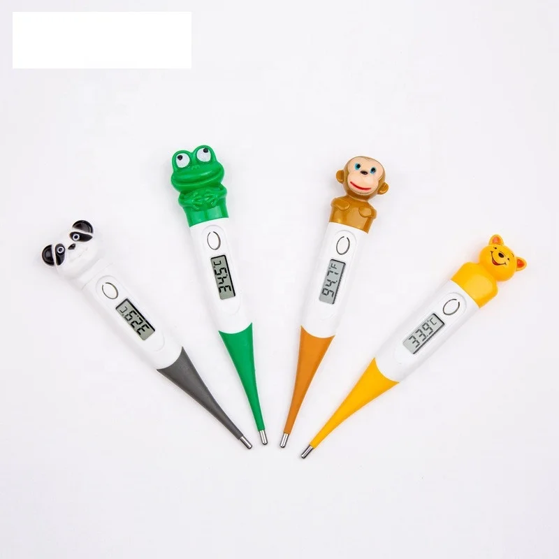 Factory Price  Cartoon Digital Oral Thermometer Contact Electronic Thermometer  for Baby with Soft Head Home Thermometer