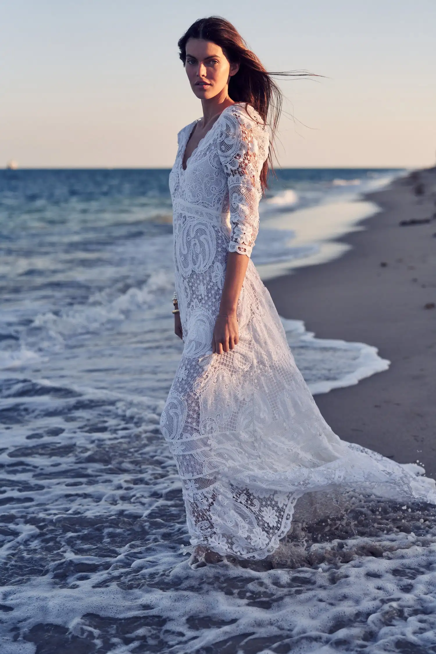 RedHK Customized High Quality New Crochet Ladies Elegant White Long Sleeve Lace womens Elegant casual dress