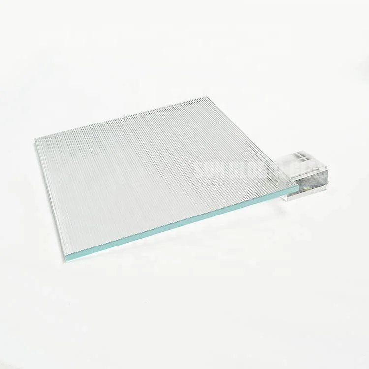 4mm 6mm 8mm fluted reeded ribbed pattern tempered toughened decorative glass partition wall panel