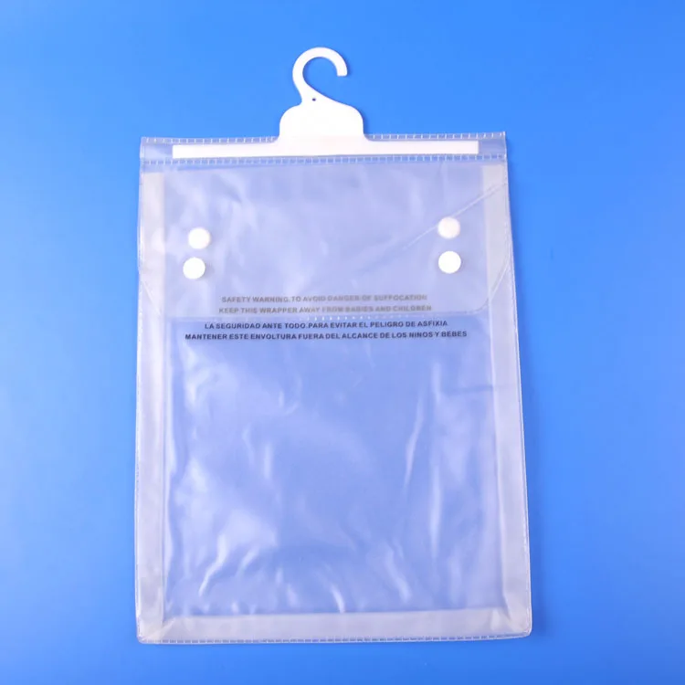Small socks pvc soft plastic hanger hook snap bag