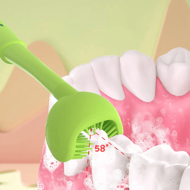 Baby triple-angle 3 sided training toothbrush for toddler