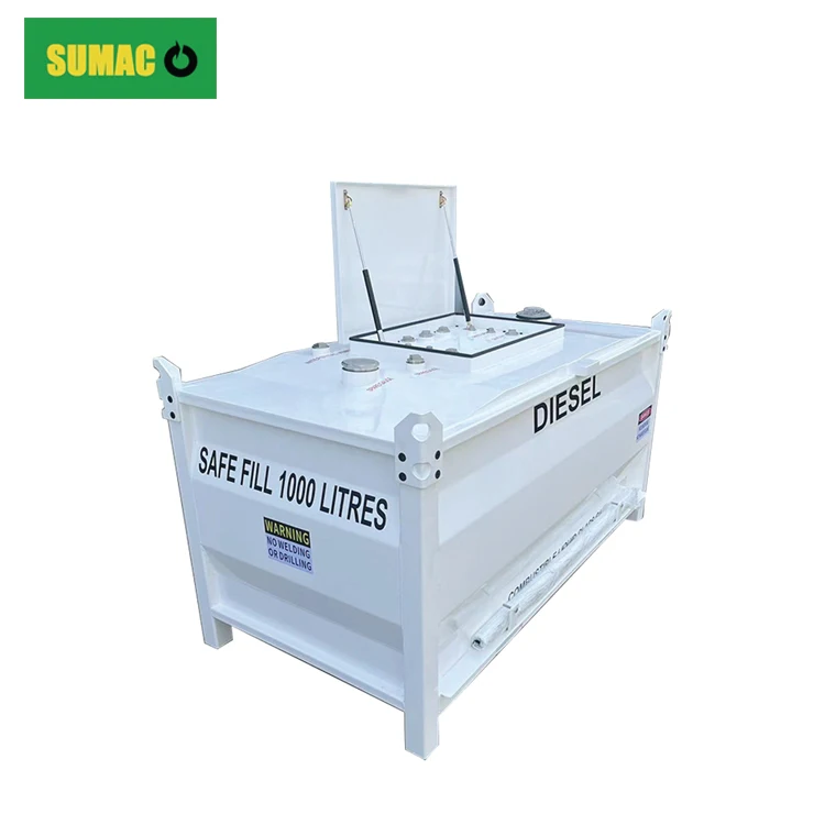 Sumac 1500 Liters 1000L-5000L Mobile Carbon Steel Portable Fuel Cube Diesel Transfer IBC Tank For Generator Sale For Australia