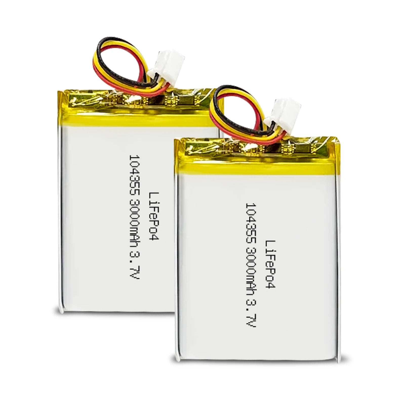 104355 3.7v 3000mah Mini Lithium Polymer Battery Rechargeable Li-Ion JST Connector for drone