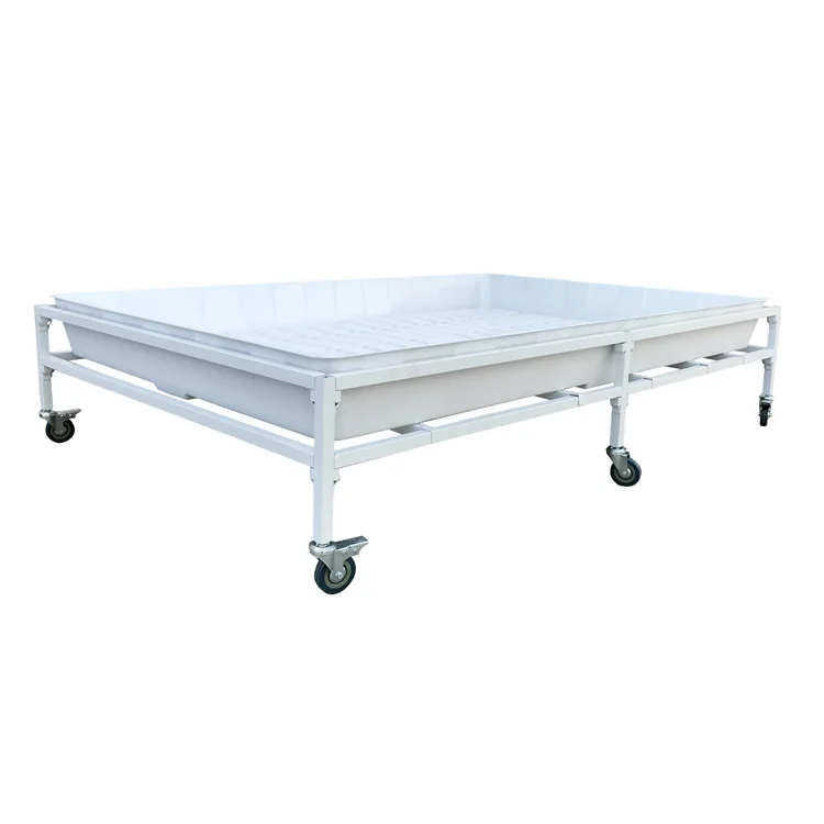 Hydroponic Flood Drain Tray Stand 4x8 Feet Flood Tables Low Height Grow Table With Caster Wheel