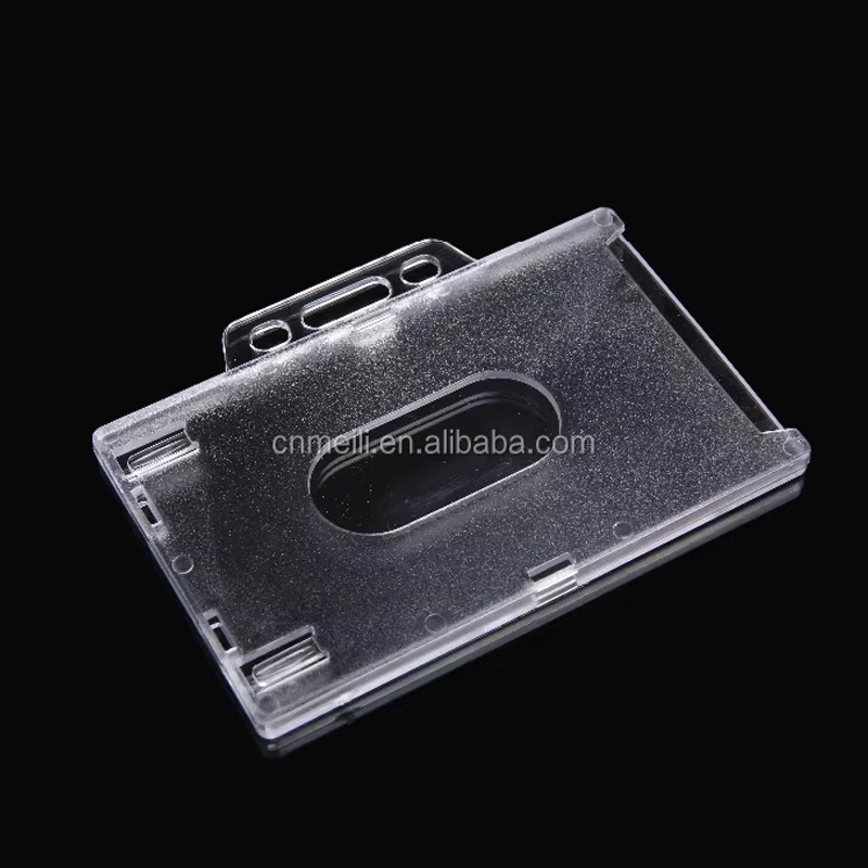 Hard Plastic Transparent Horizontal Clear id Badge card holder cover