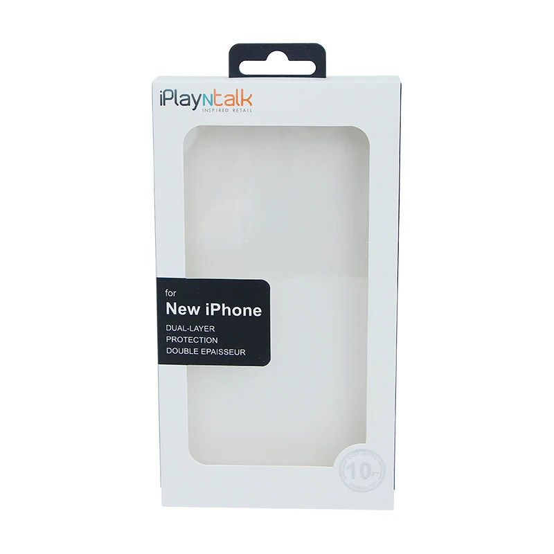 Custom Paper Packing Boxes For Phone Case Mobile Phone Accessories Packaging With Hook And Clear Window