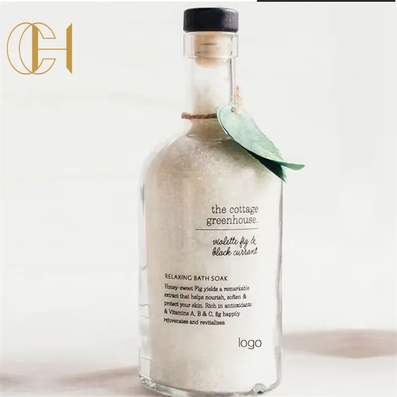 C&H Healing Flower Rose Bath Salts Gift Set Glass Bottle Nature Sea Colorful Bath Salt