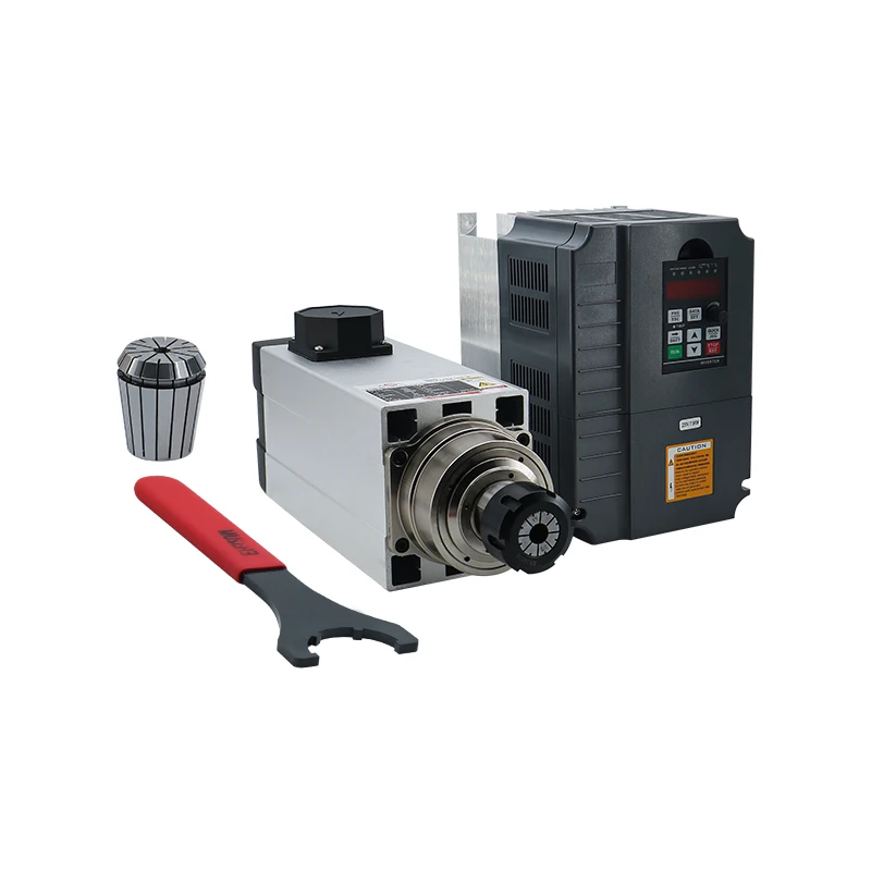 HLTNC High Speed CNC Lathe Router Milling Air Cooling AC Spindle Motor 6kw 22A Spindle with VFD inverter 220V 7.5KW for cnc