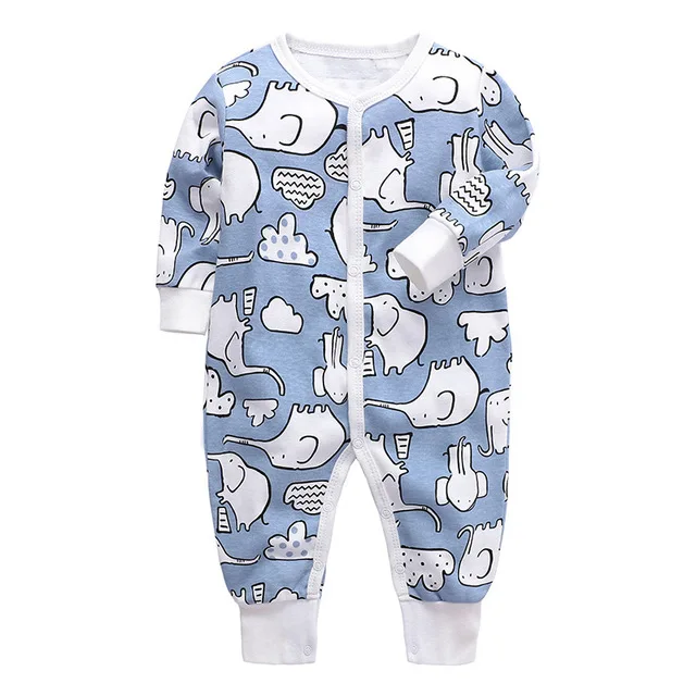 
Manufacturer direct selling onesie spring and Autumn print zipper garment crawl clothing RL0001 