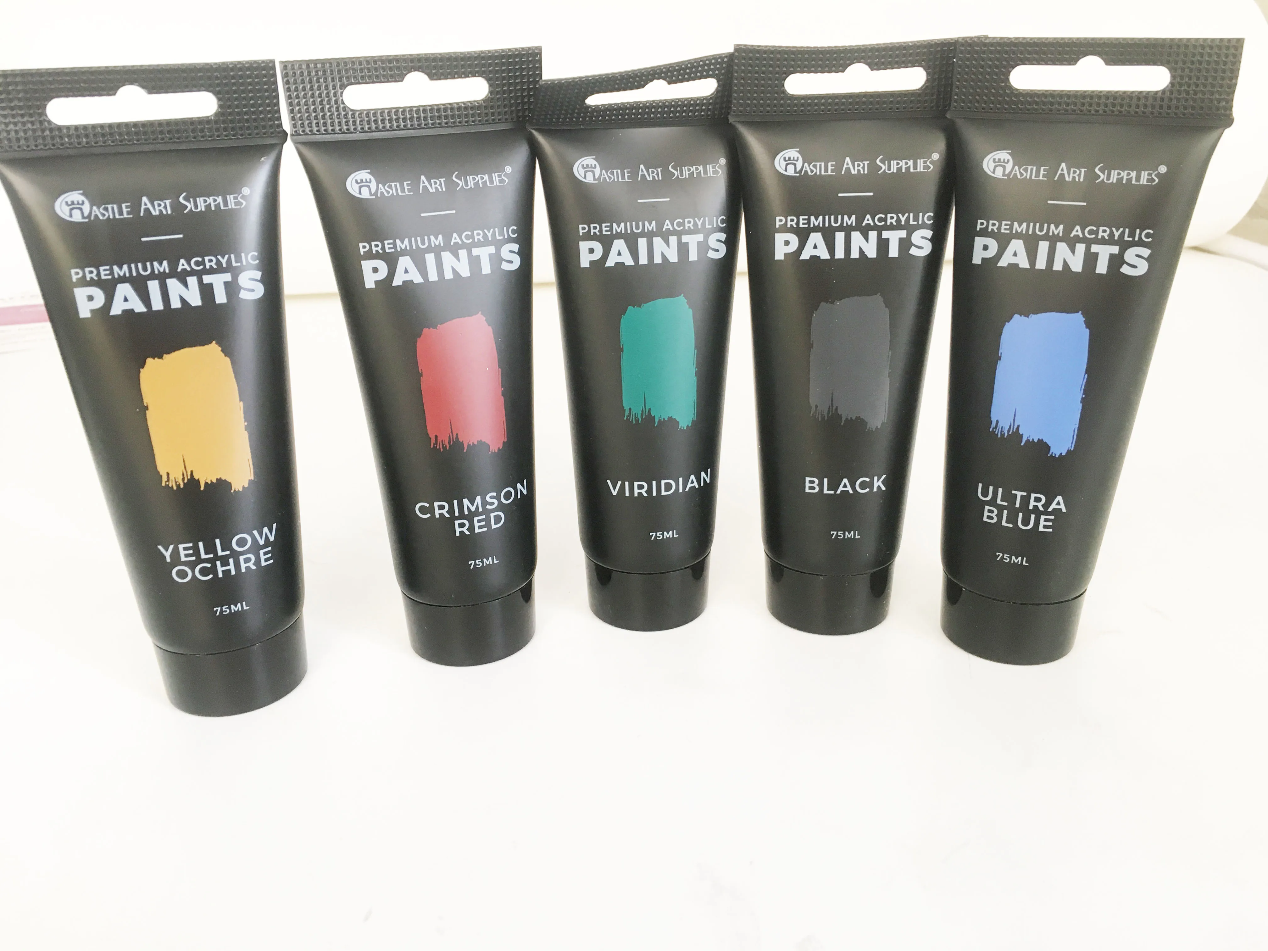 Arteza Expert Acrylic Paint Set 12 Colors Plastic Tubes 75ml