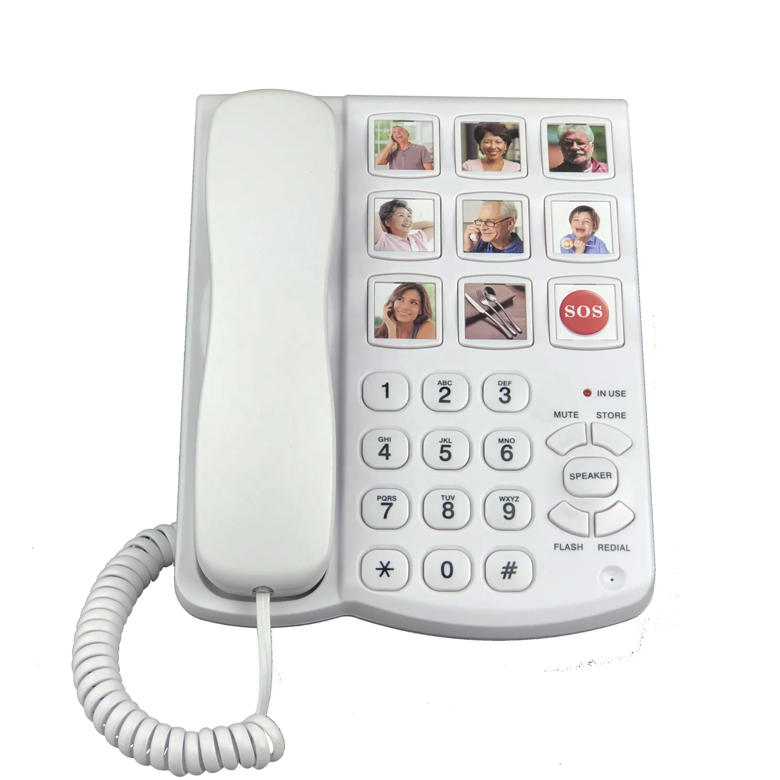 9 Groups Photo Memory Button Corded Telephone with Amplified Ringer and Loud Two-way Speakerphone For Hearing Impaired Seniors