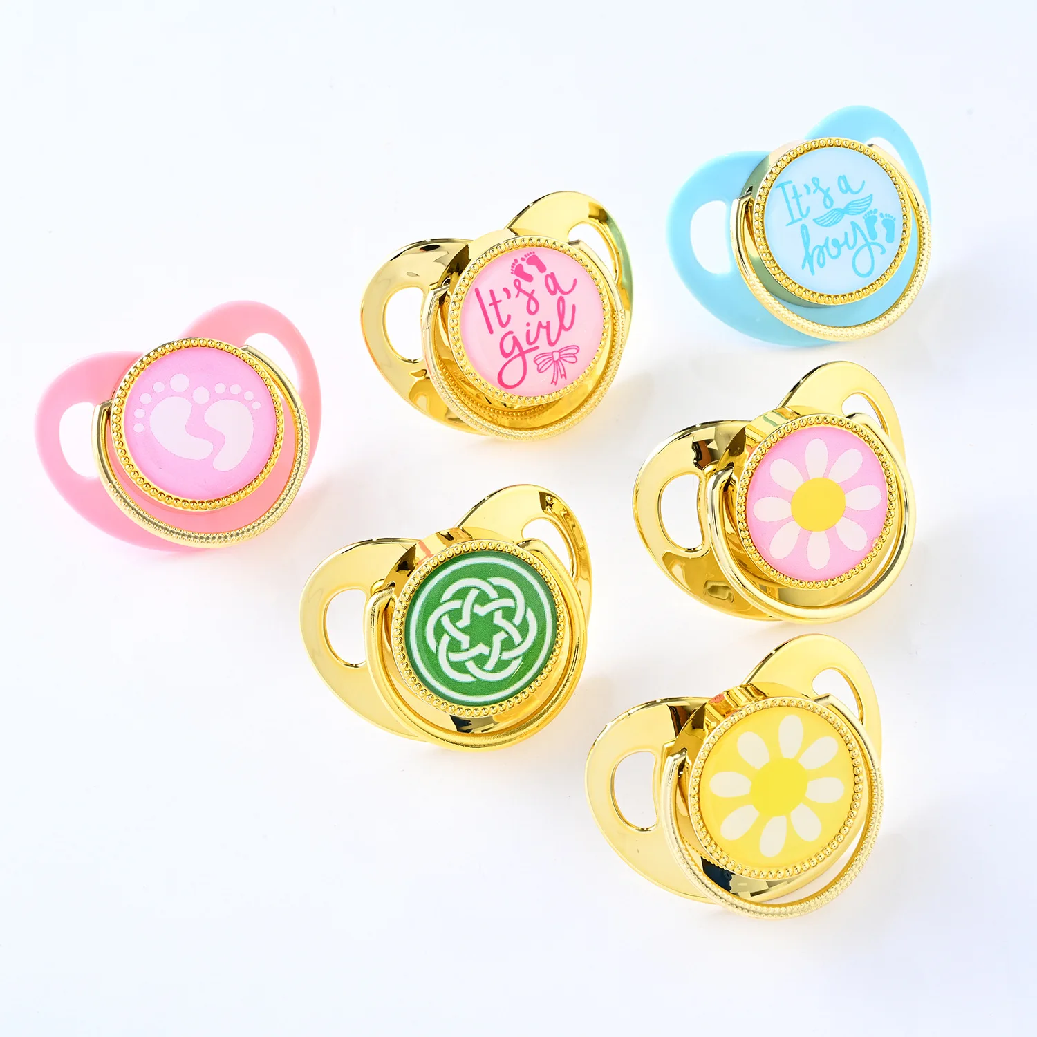 2021 Best Selling Luxury Gold Sublimation Blanks Pacifier Custom Personalized Bling Baby Pacifier