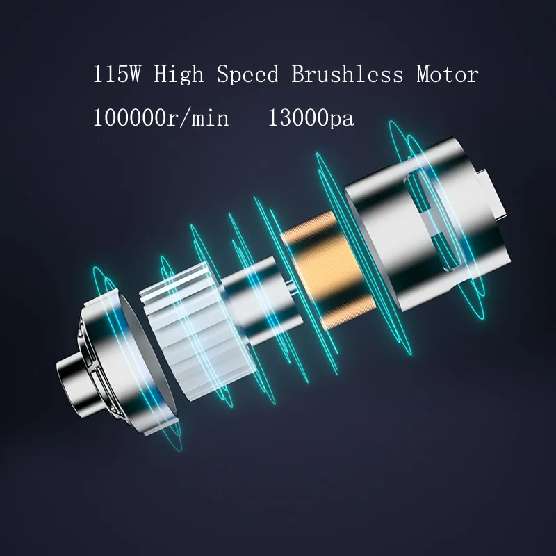 2021 New Design Household Car Vacuum Cleaner Handhold High Power Cyclon Cordless Vacuum Cleaner 13000PA