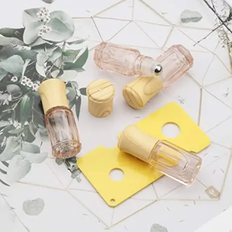 3 мл пустые мини стеклянный цилиндрический флакон для стеклянные бутылки продажи флаконы духов многократного пользования дезодорант контейнеры с бамбуковой крышкой