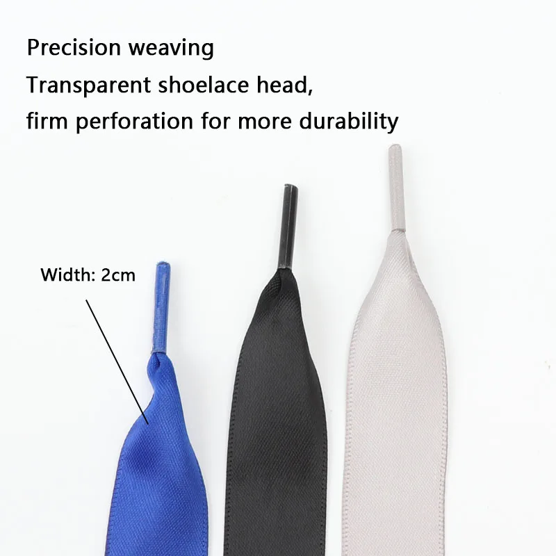 1Pair 2 CM Width Silk Satin Shoelaces Ribbon Shoe Laces Boots Women Sneakers ShoeLace 19 Colors Length 80CM/100CM/120CM S-1