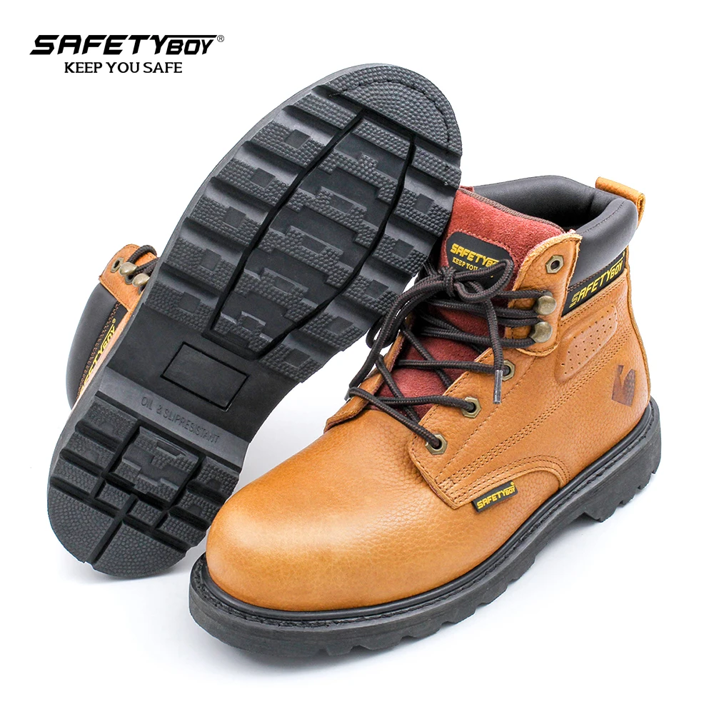 Best-selling Safety boots High quality SAFETYBOY YP5205 Men boots Rubber Sole Genuine leather Safety shoes