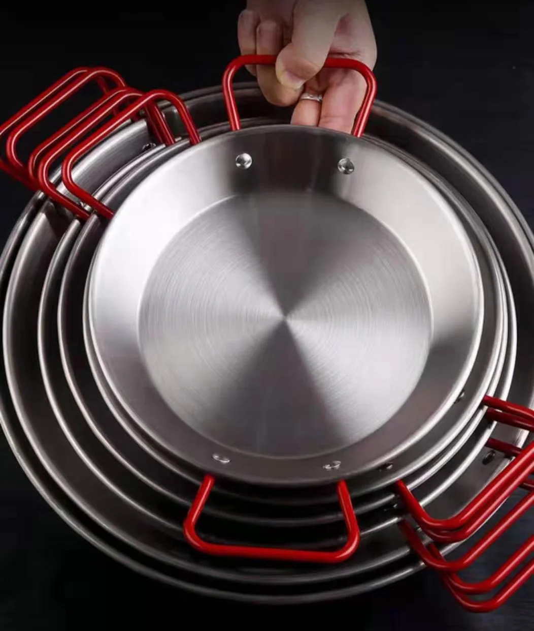 New HOT SALE Korea quality frying pan stainless steel spanish seafood lobster dish paella pans