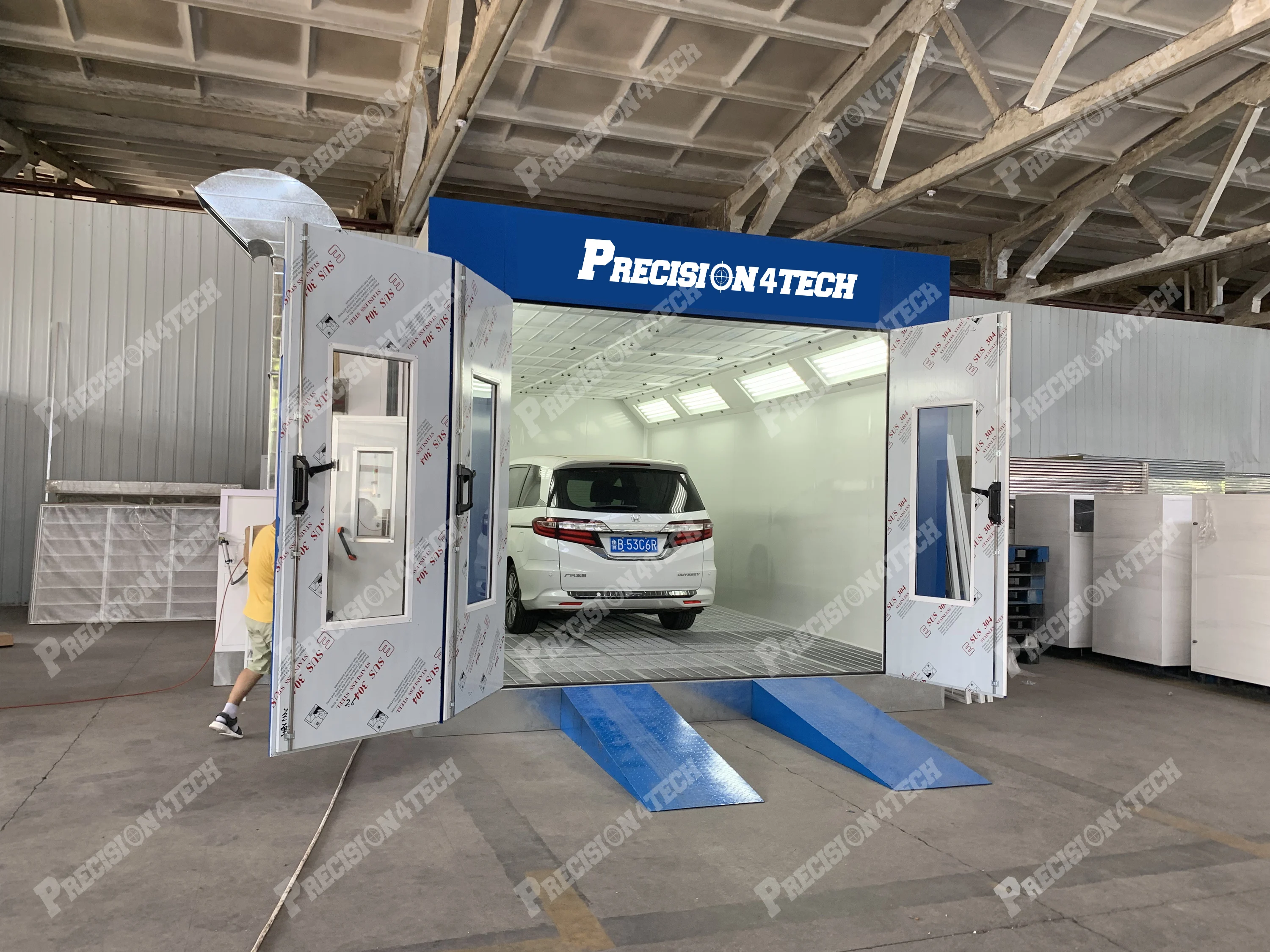 CE certificated diesel heating method car paint booth car spray booth / painting oven room