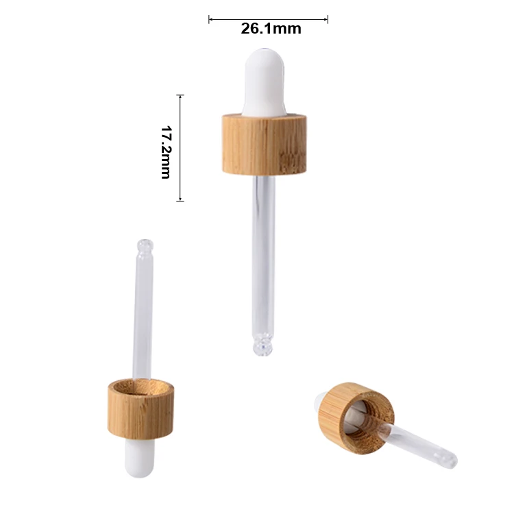 Bamboo Cap Glass Essential Oil Bottle Cap 18 Mm Wooden Cap With Drops Plug For Essential Oil Packaging