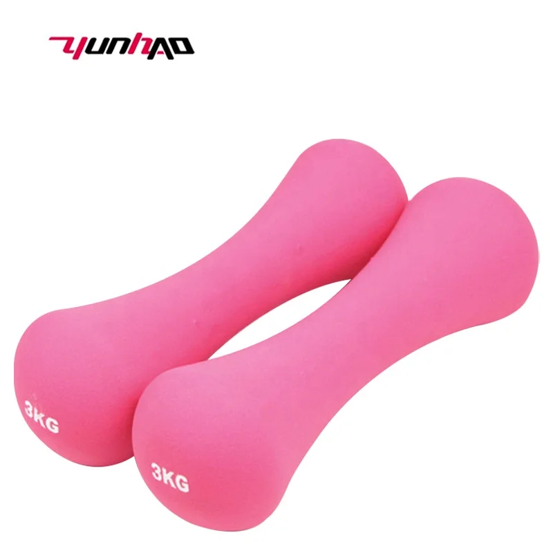 Factory Custom Logo Gym Equipment Women Strength Training 0.5-5 KG Colorful Neoprene Coating Bone Shape Dumbbell