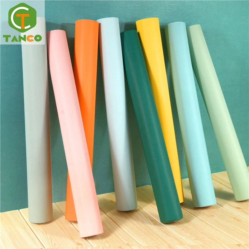 Hot selling green color self-adhesive pvc sticker wallpaper interior decoration
