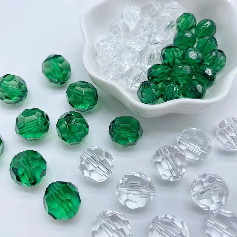 4MM-20MM Colorful Plastic Transparent Clear Faceted Beads Acrylic Crystal Beads For DIY Making Bag