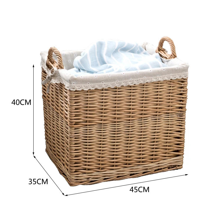 Cheap Wicker Basket Square Natural Rattan for saving space storage usually for laundry