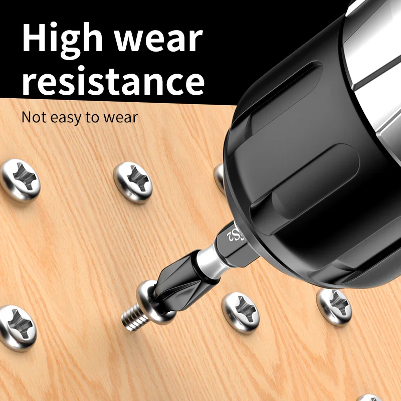 Non-slip cross strong magnetic ring electric screwdriver hexagonal set high-hardness flip-head hand drill