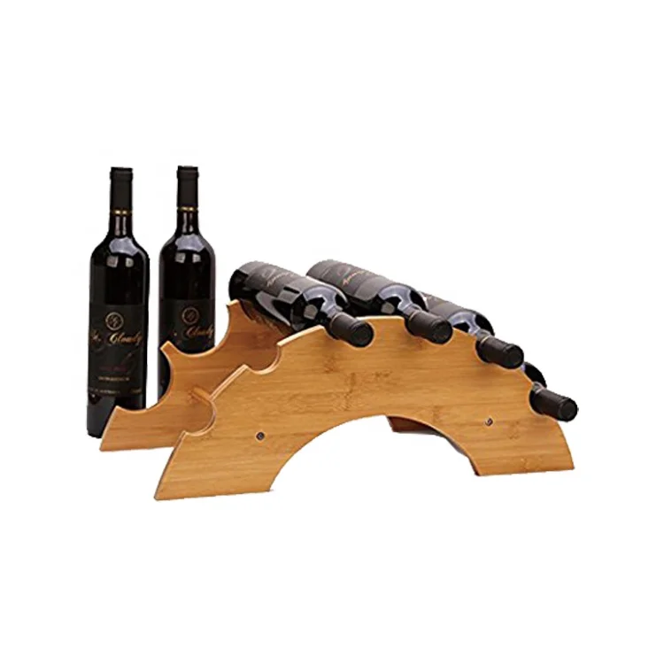 Винные стойки-прочная бамбуковая стойка-современный деревянный держатель для бутылок