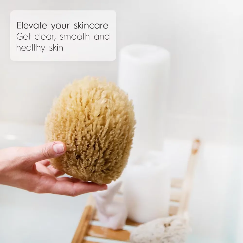 Customized Packing Soft Grass Wool Sea Moss Sponge 100% Biodegradable Baby Bath Sponge Natural Yellow Sea Sponge