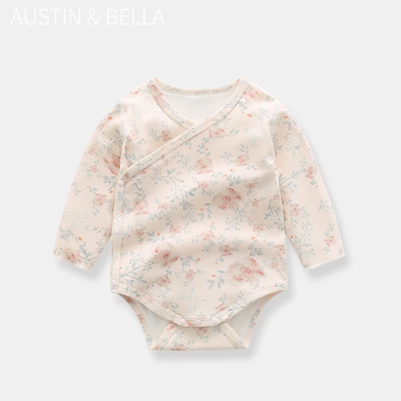 2023 Custom Designer Newborn Organic Cotton Gots Digital Printed Baby Clothes Boy Romper 0-3 Months Clothing