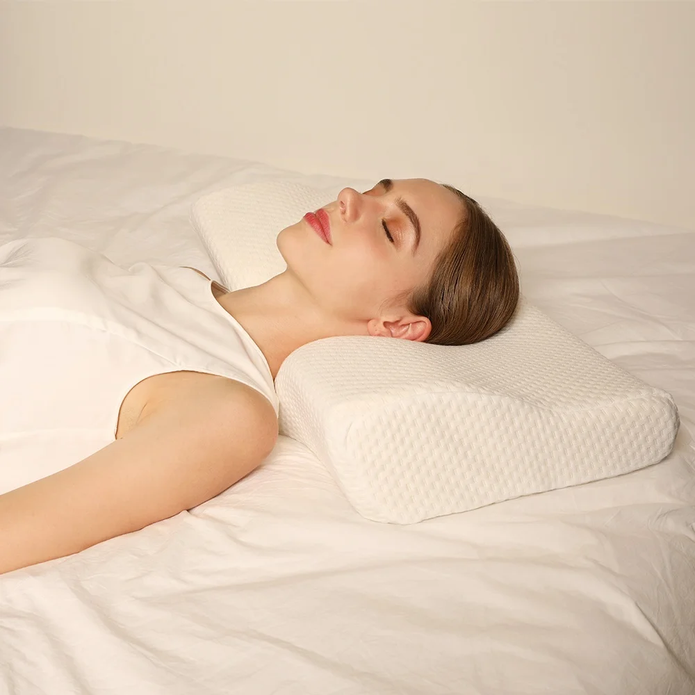 Kingworth Comfortable Cervical Butterfly Shape Neck Anti Snoring Contour Sleeping Memory Foam Orthopedic Pillow For Bed