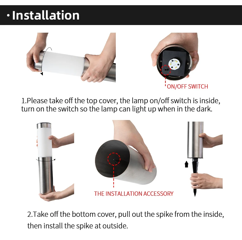 Newest 60X300MM Mini LED  Solar Garden Outdoor Landscape Lawn Ground Pathway Stake Light Lamp decor