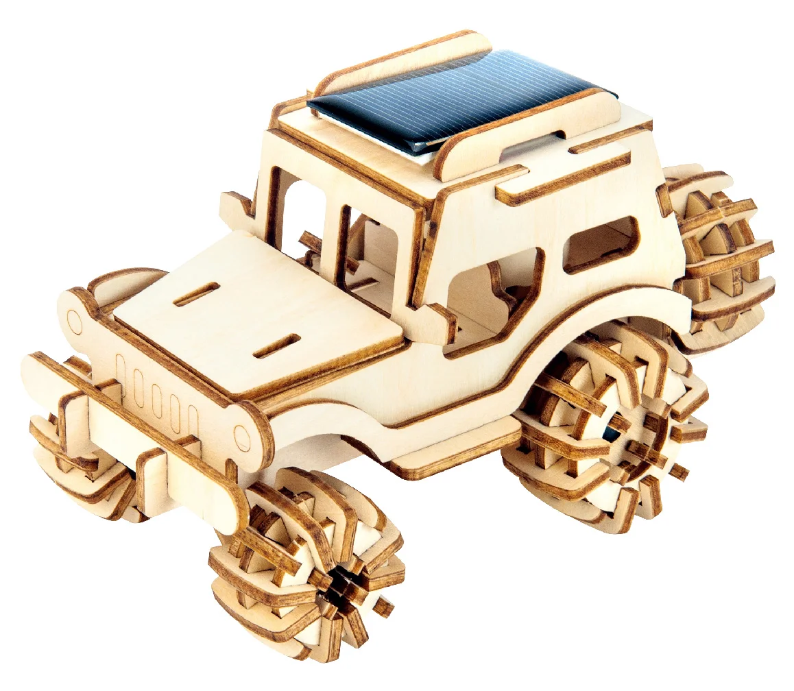 Лидер продаж, оптовая продажа, солнечный гоночный пазл, деревянный самодельный солнечный автомобиль, детская игрушка, мини гоночный автомобиль