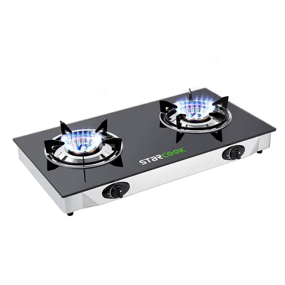 Hot Sale Tempered Glass Two Burner Gas Stove Home Cooker CHINA Kitchen Appliance