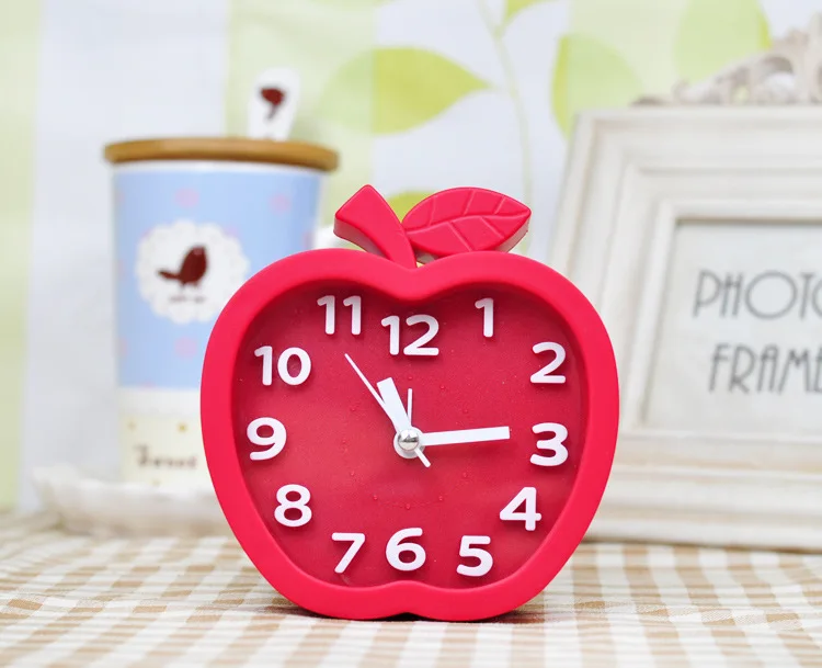  New Cute Apple Candy Color Creative Alarm Clock For Kids Students Gift Birthday Home Decoration