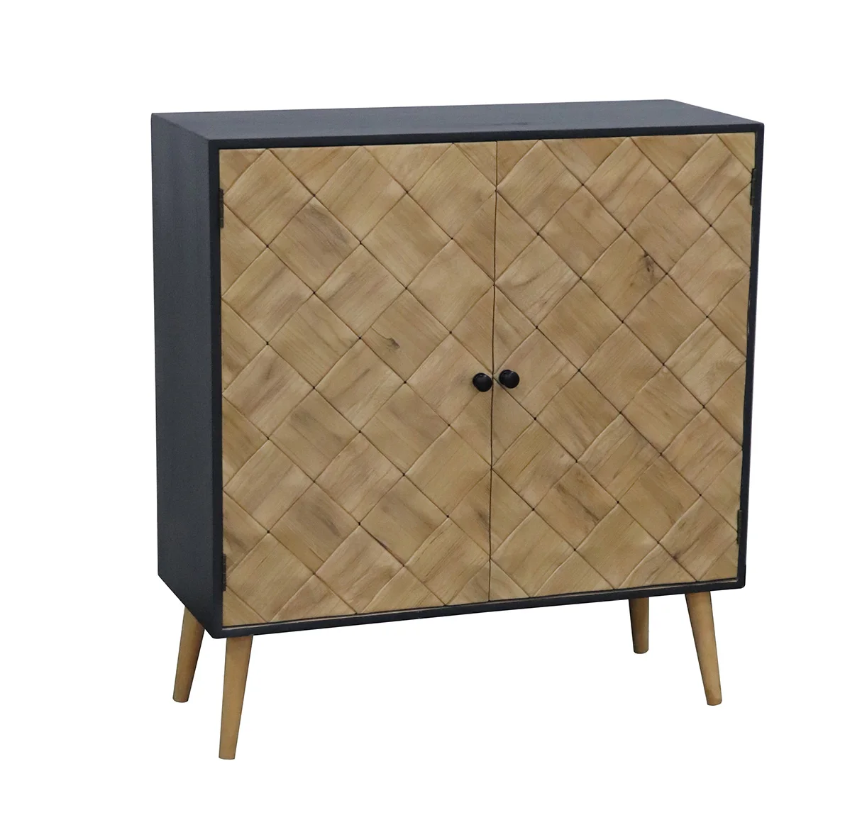 High Quality Wooden Storage Cabinet Rattan Chest Desk Cabinet with Drawers