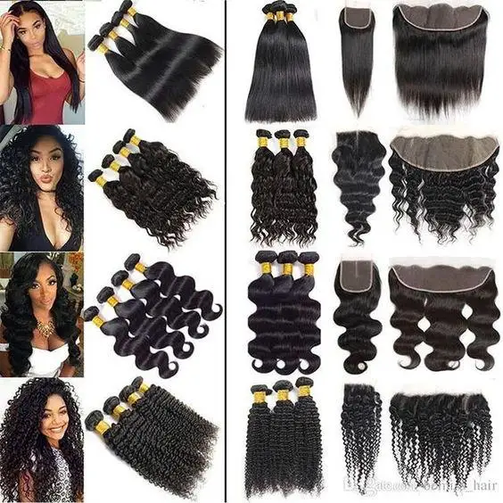 Human Hair Weaves Three Part Deep Weave Frontal Closure Hair Lace 13 4 Packet Human Hair Blend With Closure