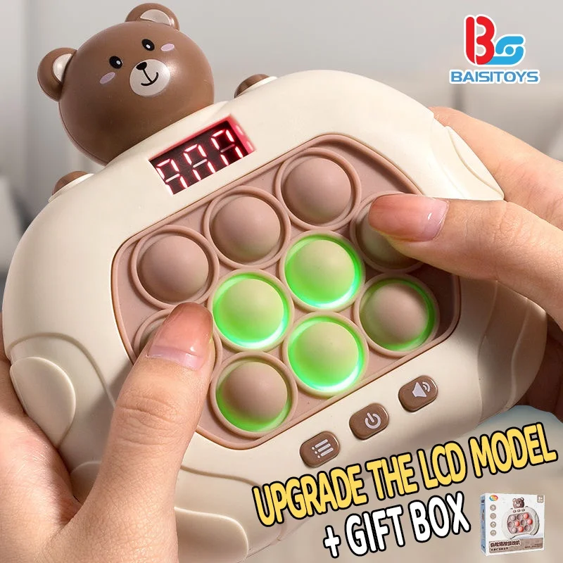 Stress Relief Toy for Kids New Upgrade Quick Push Speed Game Machine Brain Response Exercise Games Whack-a-mole Pass Toys
