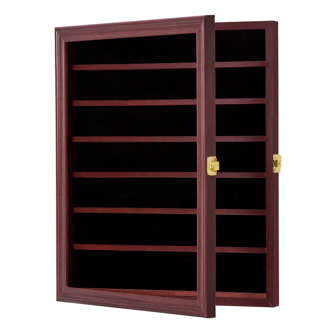 Knife Wooden Display Case Mahogany Finish Composite Wood Knife Display Case Wall Mount Cabinet Knife With Display Case